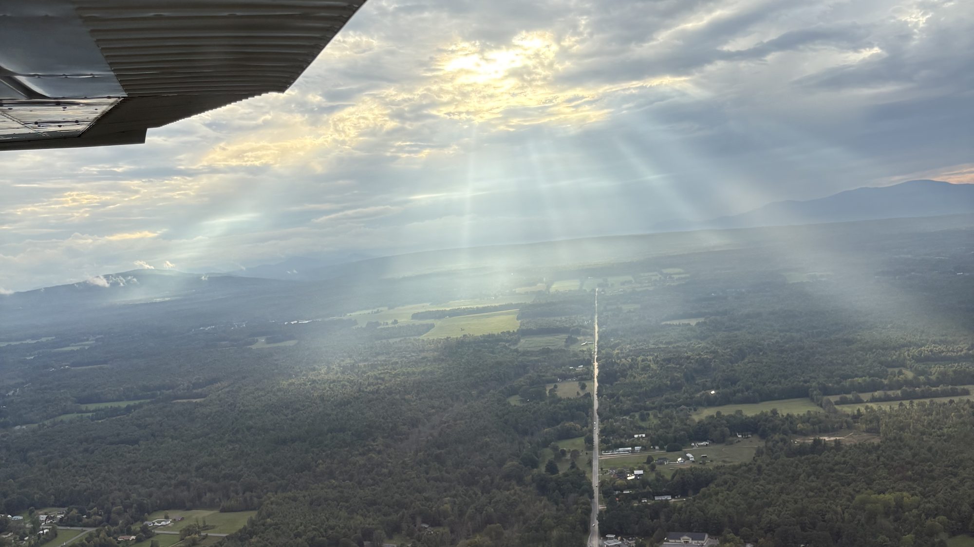 Aerial view of Vermont from the cockpit