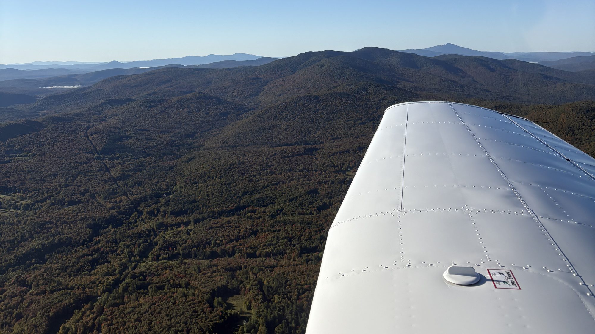 Aerial view of Vermont from the cockpit